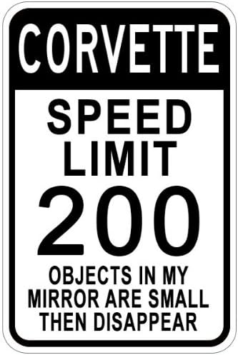 Chevy Corvette Speed ​​Limit Sign - 12 x 18 polegadas