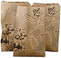 50 Qtdy 6 x 9 Impressão de jornais de papel plano Plano de papel ou sacos decorativos estampados para doces, biscoitos,