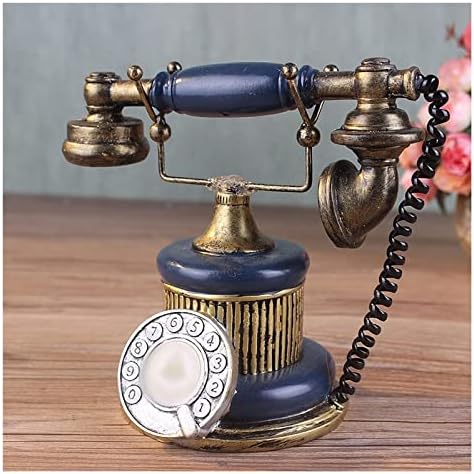 Decoração de telefone fixo rotativo antigo, telefones decorativos vintage, telefone antigo, estátua modelo - artista criativo do