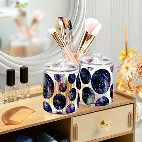 Starry Universe Cotton Swab Solder Banheiro Jars com tampas conjuntos de algodão Round Bolder Round Solder para swabs de algodão