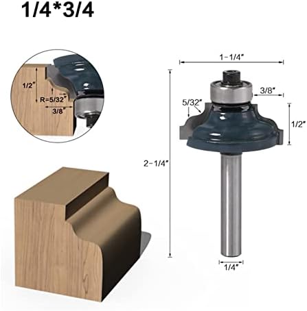 Cortador de moagem de superfície 1 peça Cuttador de máquinas de corte de haste 6,35 mm com faca de bit de roteador de rolamento para ferramentas de corte de arame de madeira