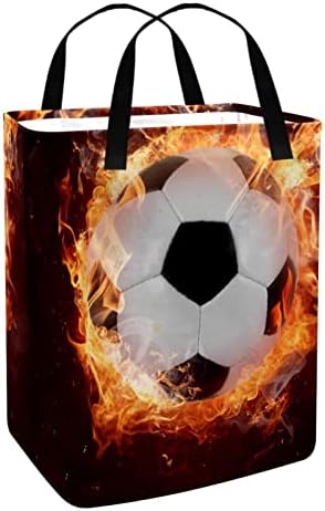 Bola de futebol quente incêndio em chamas esportes estampas de estampa de lavanderia dobra