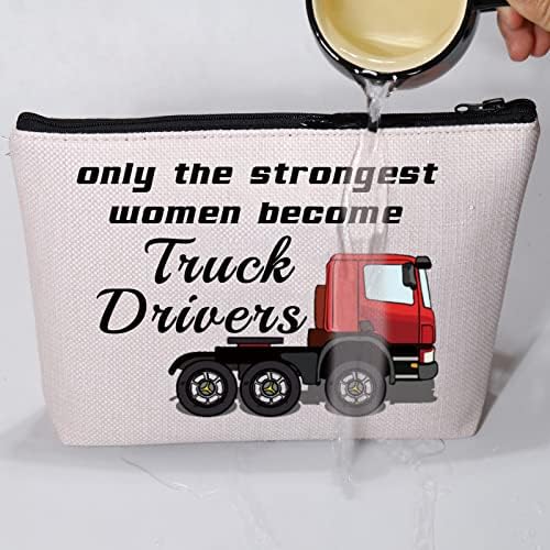 Vamsii Truck Driver Makeup Bag Women Trucker Gifts Somente as mulheres mais fortes se tornam bolsas de zíper para pilotos de