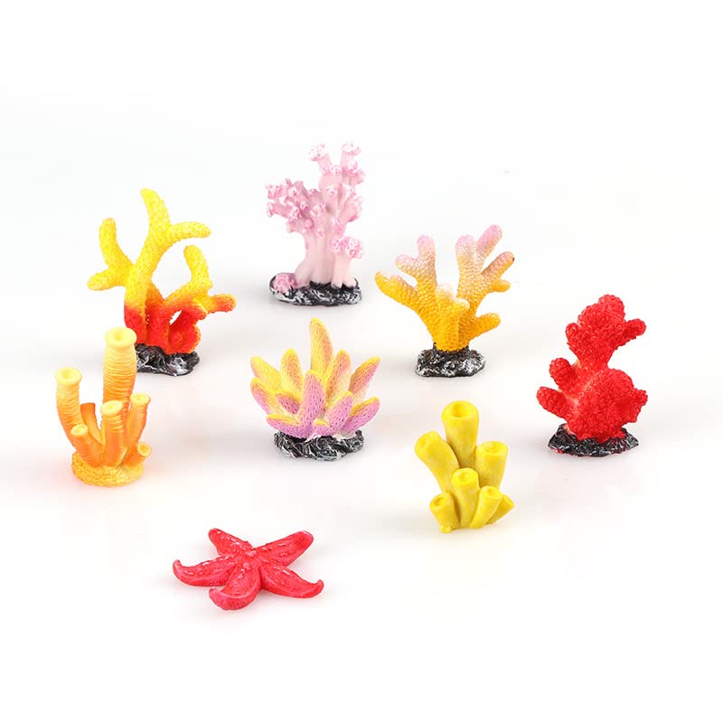 Simulação de resina coral pequeno mini ornamentos de decoração de aquário de tanques de tanques de peixes de paisagem de terra