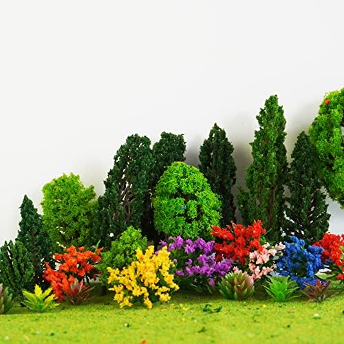 50 peças modelo árvores 1.1-5.5 polegadas Modelo misto de árvore de árvore de árvore Arquitetura Mini Fake Trees Plants Para artesanato