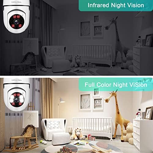 Câmera sem fio de segurança upultra WiFi 1080p Smart para parafuso de vigilância em casa no soquete E27 Spotlight Alarme da cor noturna