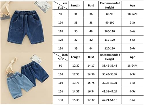 Adjiukoyidi criança meninos shorts jeans roupas de verão roupas de cintura elástica casual jeans com shorts de bolso para menino