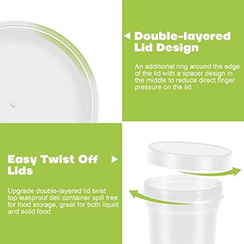 Eurobird 8 oz 10 pacote de gestão sopa de tampa armazenamento de recipientes pequenos com tampas, recipientes de delicatessen,