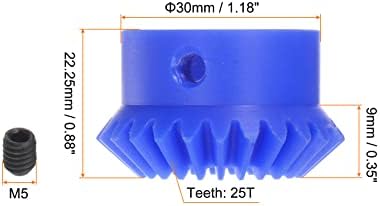 HARFINGTON 1.5 Módulo 25 dentes 15mm Era interno da engrenagem cônica 1: 1 Mitra de plástico com orifício de fixação M5