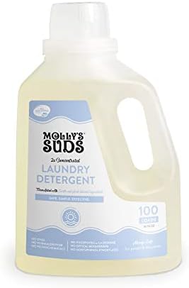 Detergente de lavanderia líquida de Molly SUDS | Sabonete de detergente para lavanderia natural para pele sensível,