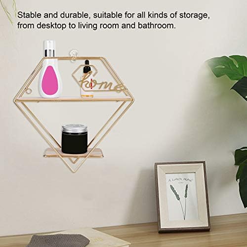 Vifemify Wall Storage Storage Decorativa Organizador de prateleira de ferro forjado Helf Helf Dosidade Resistência ao