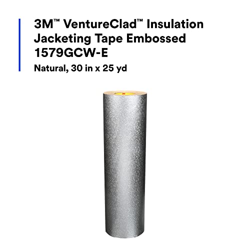 3M VentureClad Isollening System em relevo 1579GCW-E, cor natural, reforçada, conformável, adesão ao clima frio, ASTM E84 com classificação, 30 em x 25 yd