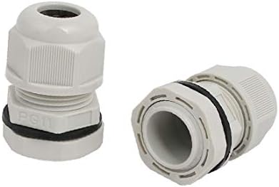 X-Dree pg11 2mm-4mm nylon 2 orifícios cabos ajustáveis ​​Conector de glândula cinza 10pcs (pg11 2mm-4mm nylon 2 orificios