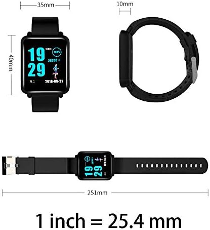 GPPZM Fitness Tracker Watch, Bandas Exercícios Esportes Assista a freqüência cardíaca Monitor de pulso Smart Bracelet Touch Screen Pedômetro Relógio compatível com Android