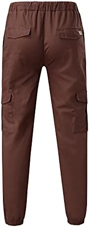 Douhen Cargo Trabalho calças para homens Men moda a calça curta casual Jean de cor pura com macacão esporte calça de calça sólida