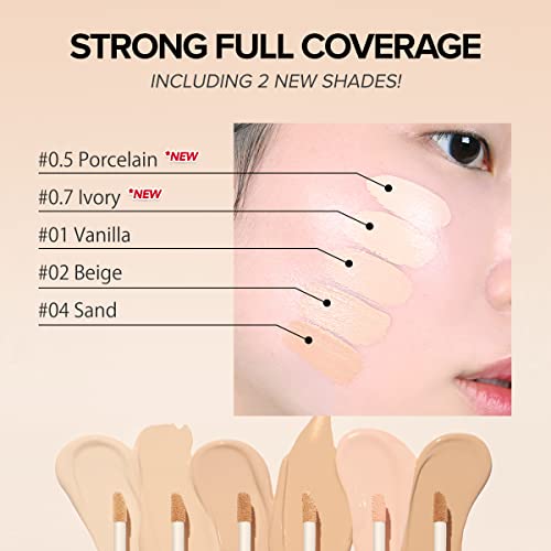Corretivo de ponta de longa duração do Aekyung Luna, maquiagem coreana de cobertura completa, corretivo líquido para os olhos escuros