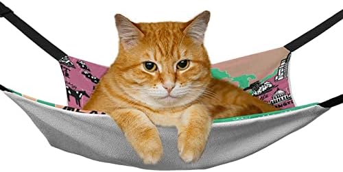 PET HAMMOCK MAPATE VINTAGE CACA DE DORMENTE com tiras ajustáveis ​​e ganchos de metal 16,9 x13