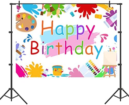 Arty Birthday Birthday Bornop Artist Pintura de Feliz Aniversário Fotografia Decorações de Antecesão Let't Paint Cake