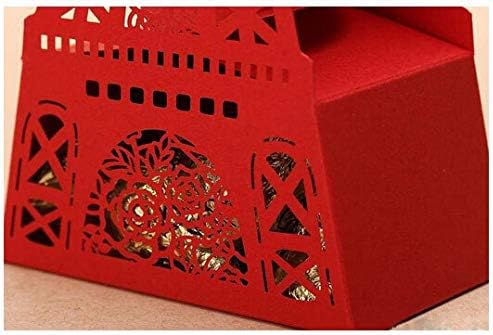 ANNCUS 200 peças requintadas tema clássico Red Cut-Out Eiffel Tower Wedding Favor/caixa de doces/caixa de casamento