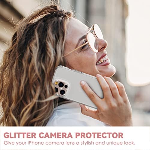 CloudValley [Protetor de lente de câmera de 2 pacote projetado para iPhone 13 Pro Max e 13 Pro, Glitter 3D Crystal Metal Trow Lens de decoração protetora Tampa para 13 Pro / 13 Pro Max 2021, Rose Gold