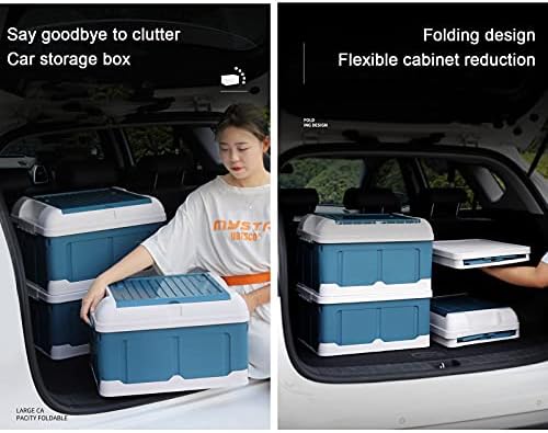 Caixa de armazenamento dobrável com compartimentos, caixas de armazenamento de plástico de grande capacidade, caixa de armazenamento