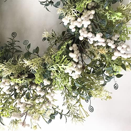 Xbwei Garland White Fruit Wreath Decoração de decoração de férias Decoração de ornamentos