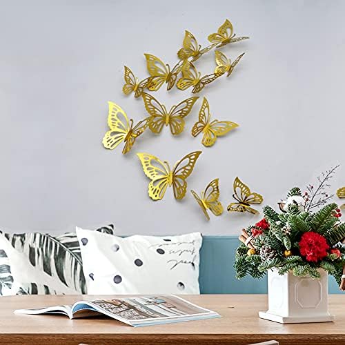 24pcs adesivos de parede de borboleta 3D, decoração de borboleta Cayuden decoração de parede decoração de parede de borboleta diy adesivos de parede decoração para berçário, sala, porta, janela, casamento, decoração de festa