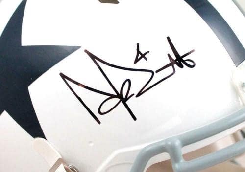 Dak Prescott assinou o Dallas Cowboys f/s 60-63 holograma de capacete autêntico de velocidade-capacetes NFL autografados