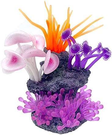 Danmu 1 Pacote Decorações de tanques de peixe Decoração de coral, decorações de aquário de silicone, decoração de tanque de