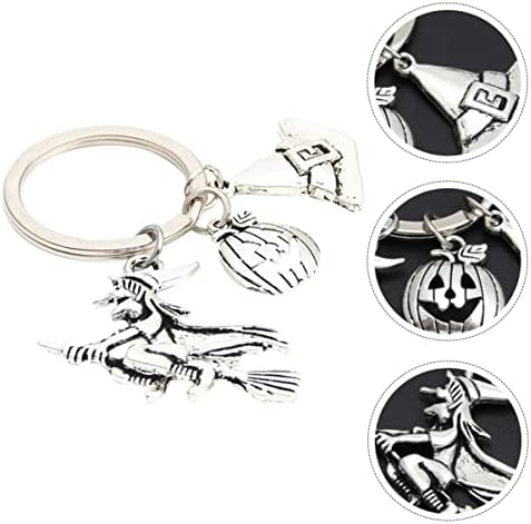 Valiclud carteira chaveiro Halloween Keychain Metal 2 peças Halloween Key Ring Witchain Chavechain Keychain Pumpkin Key Rings Chaves de carro Chaves