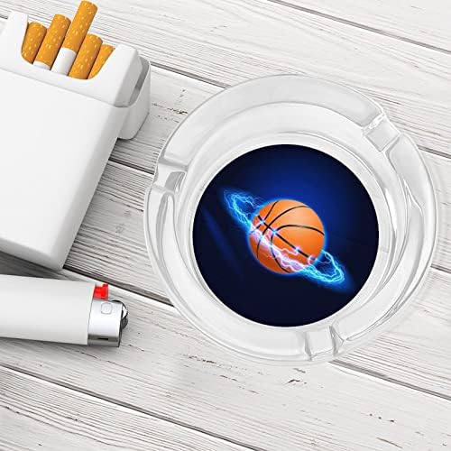 Lightning circunda o cigarro de cigarro de basquete cinzas redondo portador de fumantes Bandeja de cinzas para decoração