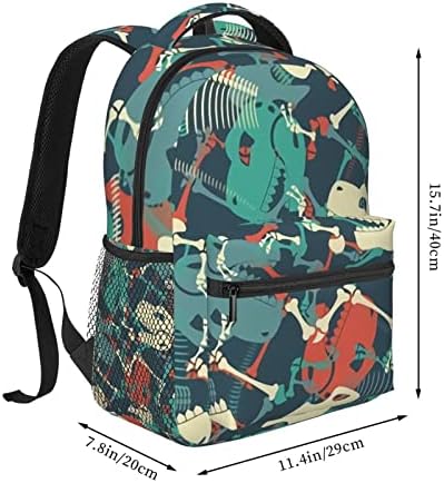 Dinosaur Travel Laptop Backpack Women Bookbag Backpack Lightweight School para meninas Backpack da faculdade ajustável Caixa