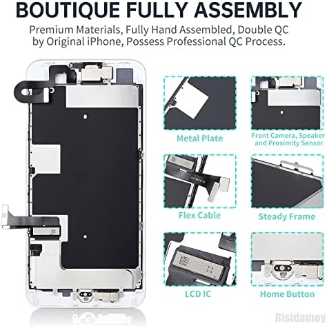 Para o iPhone 8 Plus Screen Substacting Kit de 5,5 ”de reparo com botão home, Digitalizador de exibição LCD em 8Plus 3D Touch LCD