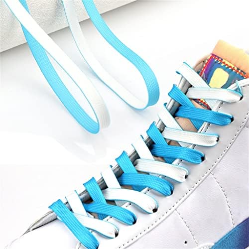 Tbiiexfl shoelace masculino e feminino gradiente de arco-íris gradiente de amarração dupla de amarração dupla de amarração dupla