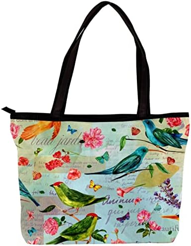 Sacola de guerotkr, sacola para mulheres, sacola, estética da sacola, bolsas femininas, flores de pássaros folhas de borboletas padrão