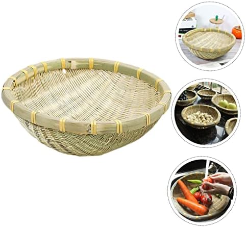 Holibanna 2pcs cesto de cesta de bambu para tecelagem de bambu manual de tecidos de fruta