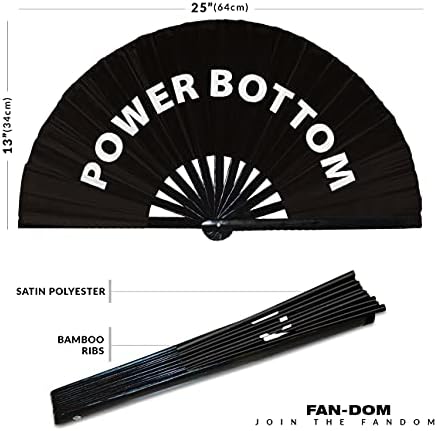 Power Bottom Hand Fan UV Glow Pride Handheld Bamboo Clack Fãs de presentes gays acessórios