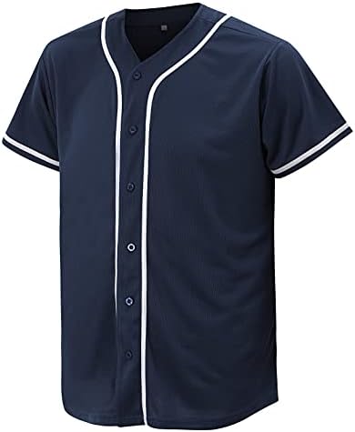 Jersey de beisebol para homens e mulheres, camisas de beisebol para camisa de botão personalizada, uniformes esportivos de hip