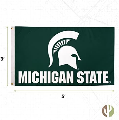Bandeiras da Universidade Estadual de Michigan dupla face Spartans MSU Banners poliéster interno externo 3x5