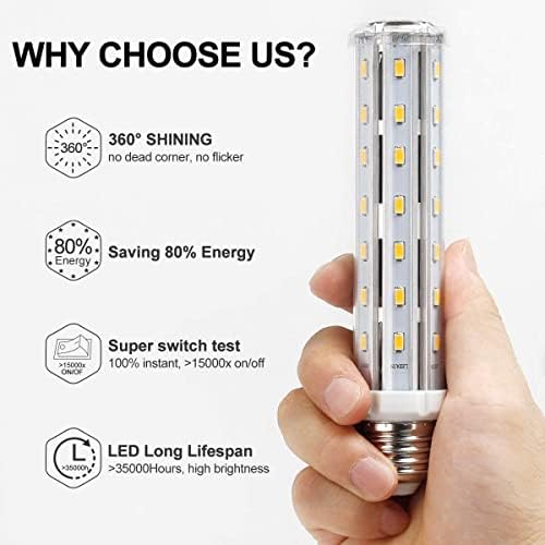 Lâmpadas de milho LED 30W LED-300W Equivalente, 2500 lúmens, 6500k Daylight White, E26 Base para armazéns, supermercados,