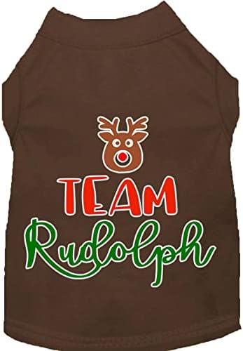 Mirage Pet Products Team Rudolph Print Dog Camisa Red Med