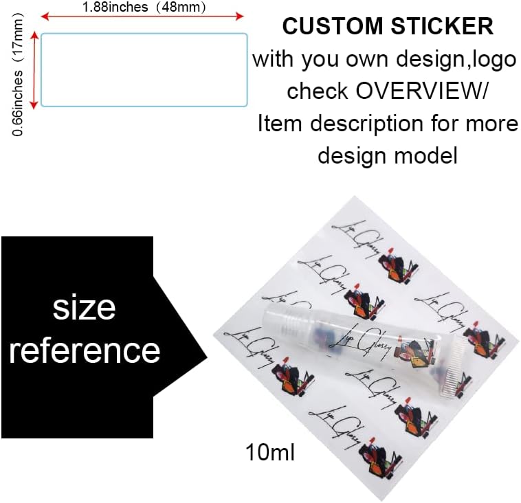 Gue personalizada 100 pacote de etiquetas de adesivo transparente para batom de brilho labial Diy Lipstick Rótulos de