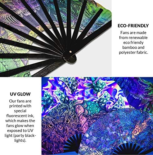 YOLO Hand Fan UV GLOW CHAT Você só vive uma vez acrônimos portáteis fãs de bambu de bambu