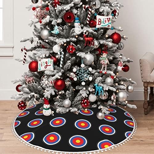Saia de árvore de Natal com pom acabar tiro com arco de férias de Natal decorações de casas de Natal 48