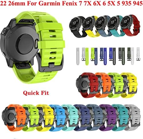 26 20 22mm Silicone Redunda rápida Bandeira da faixa de relógio para Garmin Fenix ​​7x 6x relógio EasyFit Strap Strap