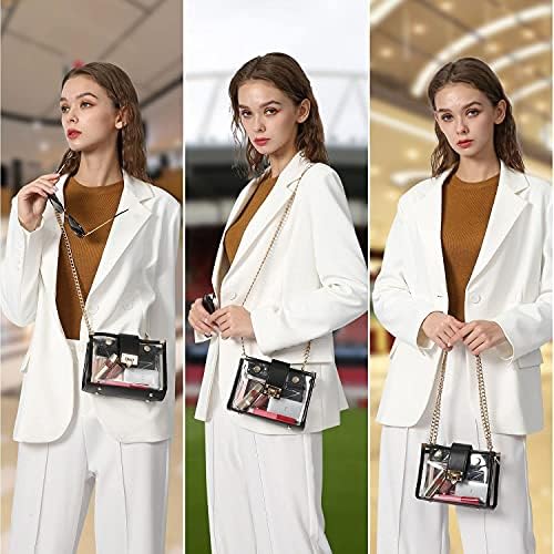 Ying Yumei Bolsa Clear para mulher, Clear Crossbody Bag Stadium Aprovado, veja através da embreagem da bolsa de ombro