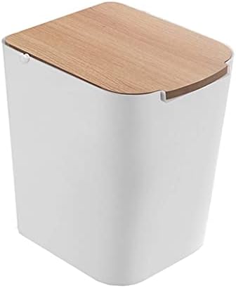 Lixo criativo de paifa lata lata de lixo de plástico doméstico flips de escritório quarto de estar de lixo de armazenamento de banheiro de cozinha com tampa/branco