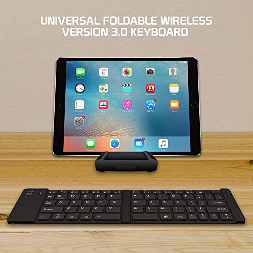 Funciona da Cellet Ultra Slim Folding Tecling Wireless Bluetooth Teclado compatível com Celkon S1 com Holdstand do