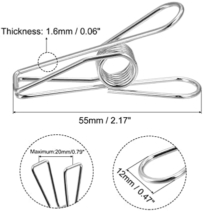 Clipes de toalha de mesa UXCELL - grampos de arame de aço carbono de 55 mm para fixar roupas de mesa para pendurar,