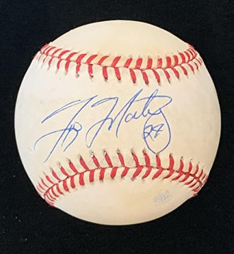 Tino Martinez Yankees Vintage assinou o oficial de beisebol Al Budig com holograma - bolas de beisebol autografadas